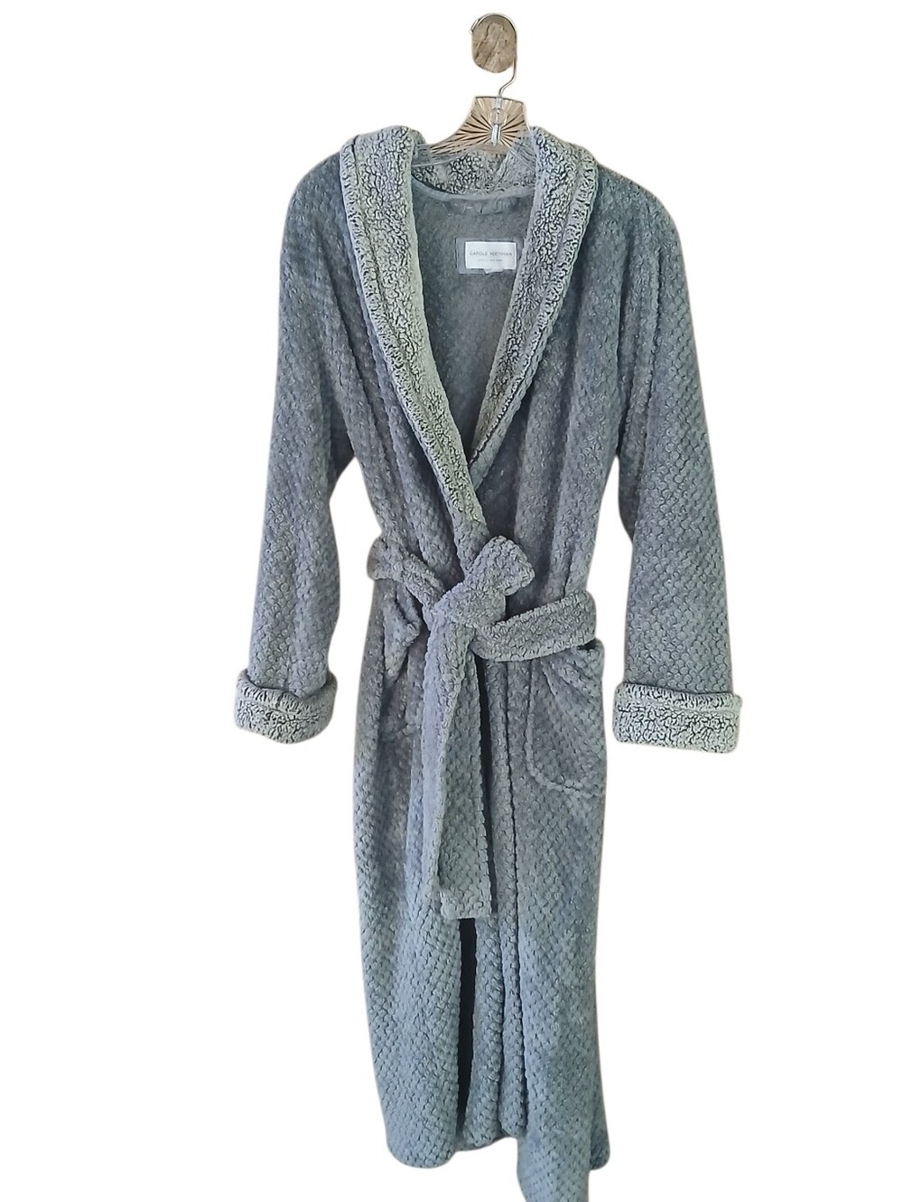Carole Hochman Gray Fleece Long Robe Medium